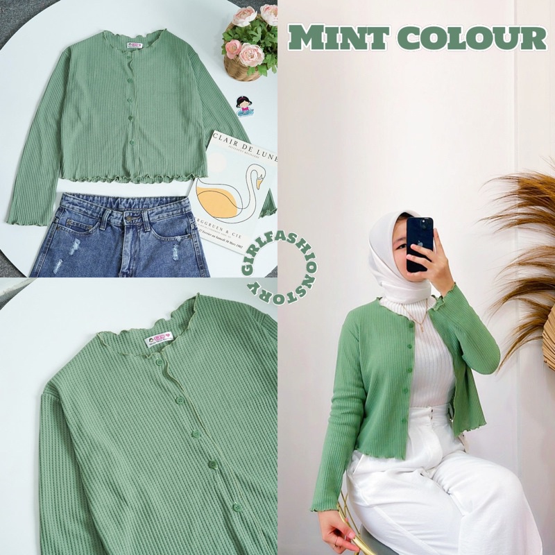 BEFAST - ZFS OOTD WANITA CARDIGAN NESA / PASTELI CROP KRIWIL CARDIGAN / Outer Crop Wanita Keluaran Terbaru / Outfit Wanita Hijab Style Kekinian / Pakaian Casual Wanita Remaja / Cardigan Polos Crop Trendy / Fashion Remaja ABG Ala style Korean / Terlaris