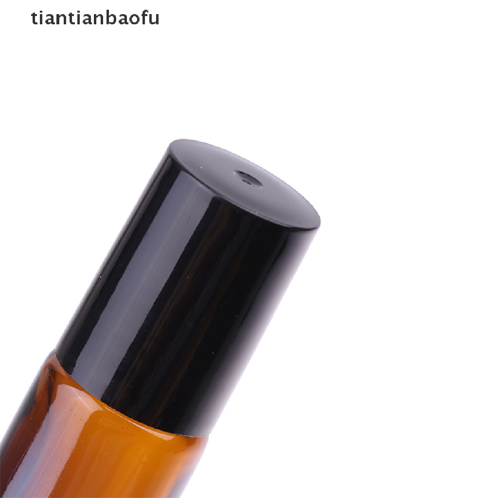 [tiantianbaofu] 10ml Botol Roll on Kaca Amber Kosong s Metal Roller Ball Butik