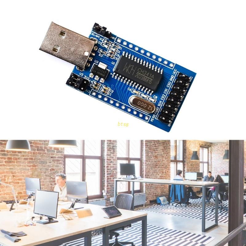 Btsg CH341A USB to UART IIC ISP USB Port Paralel Converter Modul Adapter EPP/MEM Paralel Converter Pengganti