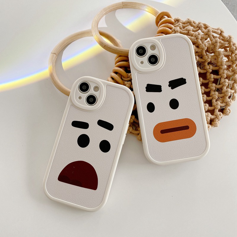 Ekspresi Lucu Emoji Soft Case OPPO A9 A5 A31 A53 A33 2020 A7 A5S A12 A11K F9 F11 A15S A35 A52 A92 A54 A36 A96 A83 A57 A3S A16 A1 Pro Reno 3 5 6 7Z 9 Man Men Putih