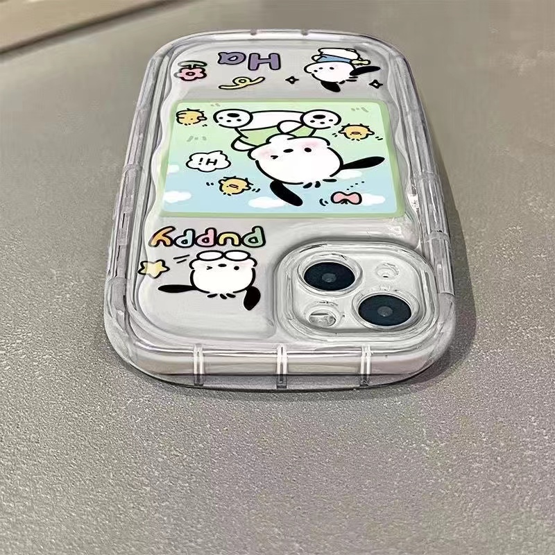 IPHONE Casing Ponsel Tahan Guncangan Anjing Lucu Kompatibel Untuk Iphone14 13 12 11 Pro XS Max X Xr7 +8 Plus Casing Transparan Lembut TPU Silicone Cover