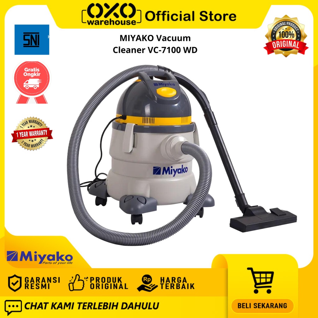 Vacuum Cleaner Miyako VC-7100 WD 25 L Penghisap Debu Low Watt Garansi Resmi