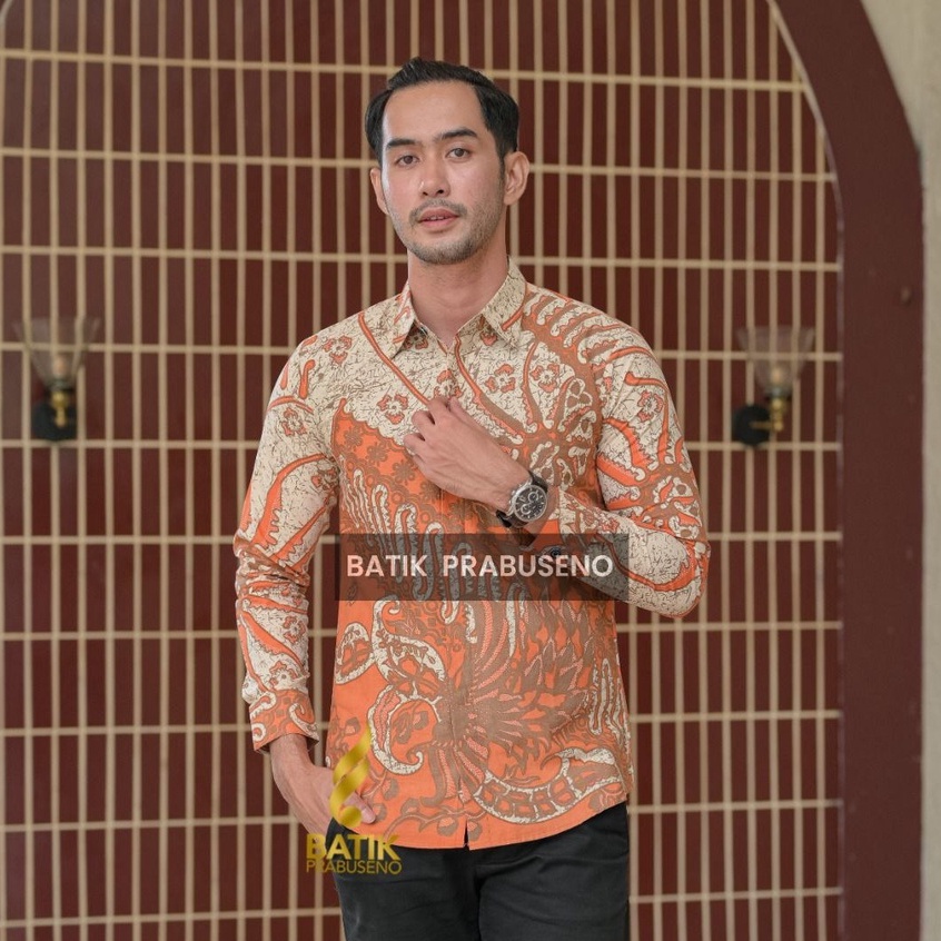 Mahesa Kemeja Batik Pria Lengan Panjang Slimfit  Ori Prabuseno Full Furing Jumbo Modern Premium Baju