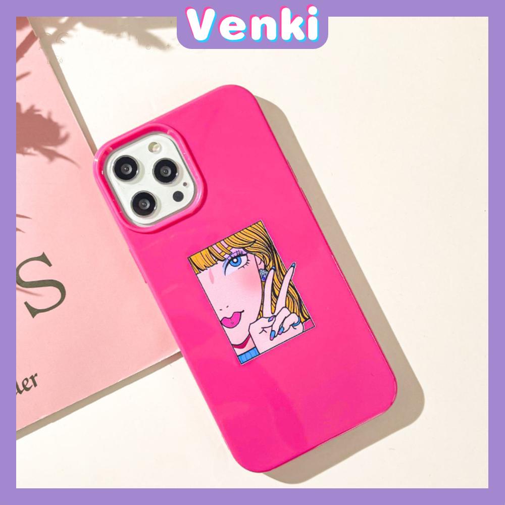 iPhone Case Soft TPU Glossy Pink Candy Case Beautiful Girl Camera Protection Shockproof For iPhone 14 13 12 11 Pro Max 7 8 Plus X XR