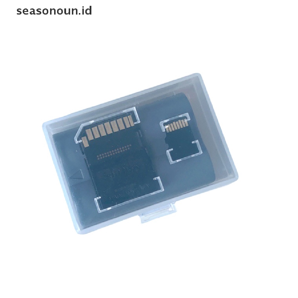 Seasonoun Tempat Kotak Penyimpanan Memory Card Micro SD SDHC TF MS Transparan Hard Case.