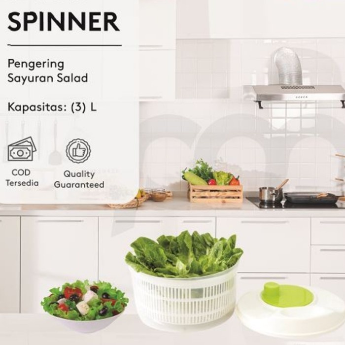 Salad Spinner / Wadah Pengering Sayuran Putar Penyaji Salad Murah