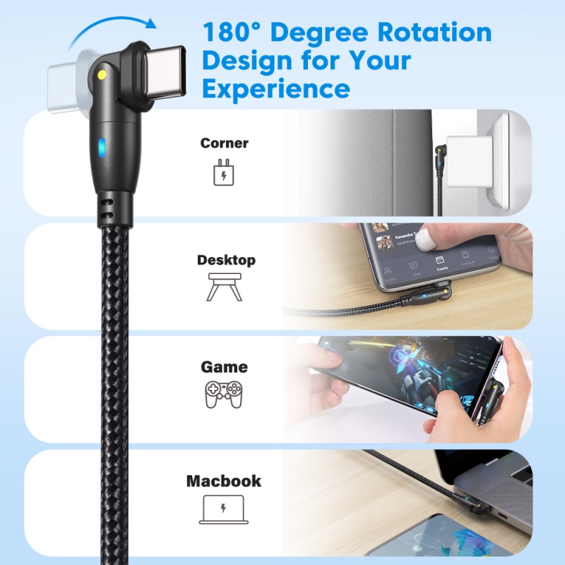 Kabel Data Double Type-C Double-headed Typec Fast Charging Cable 100W 60W Untuk iPhone Kabel Data PD 20V 5A 3A