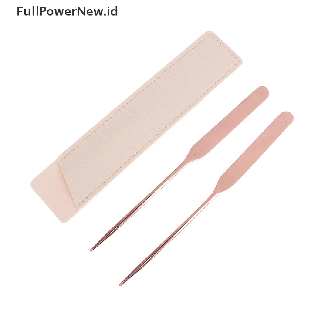 Power 1Pcs Stainless Steel Kepala Ganda Makeup Toner Spatula Mixing Stick Foundation ID