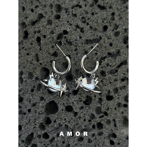 Anting Batu Moonlight Bintang Desain Niche Anting Musim Panas