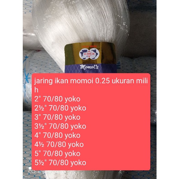 jaring ikan momoi 0.25 UKURAN TINGGAL PILIH pukat ikan jaring momoi jaring ikan senar jaring ikan mu