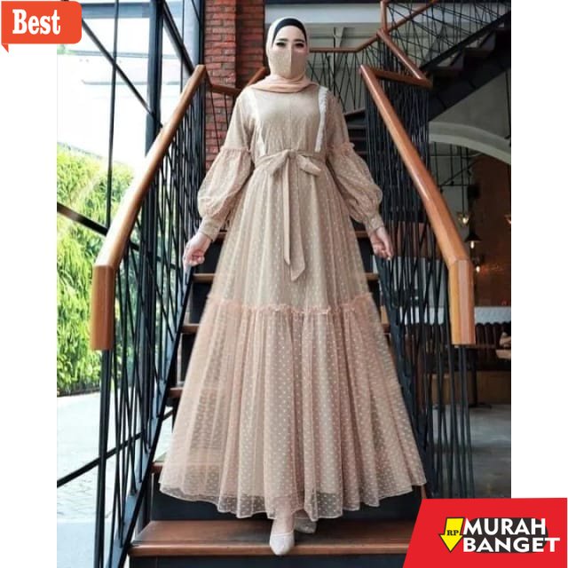 Tren baju lebaran wanita 2023- Tiara Maxy Gamis Tile maxy Gamis dewasa model terbaru Gamis tile keki