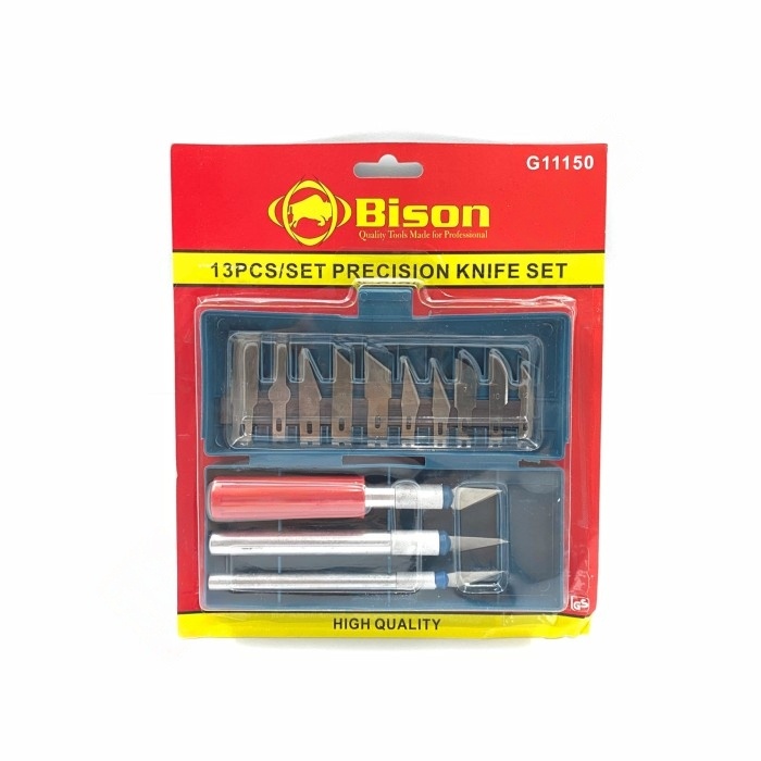 

BISON Hobby Knife Set 13 pcs - Pisau Ukir Seni Pahat Kayu Set Tool Kit