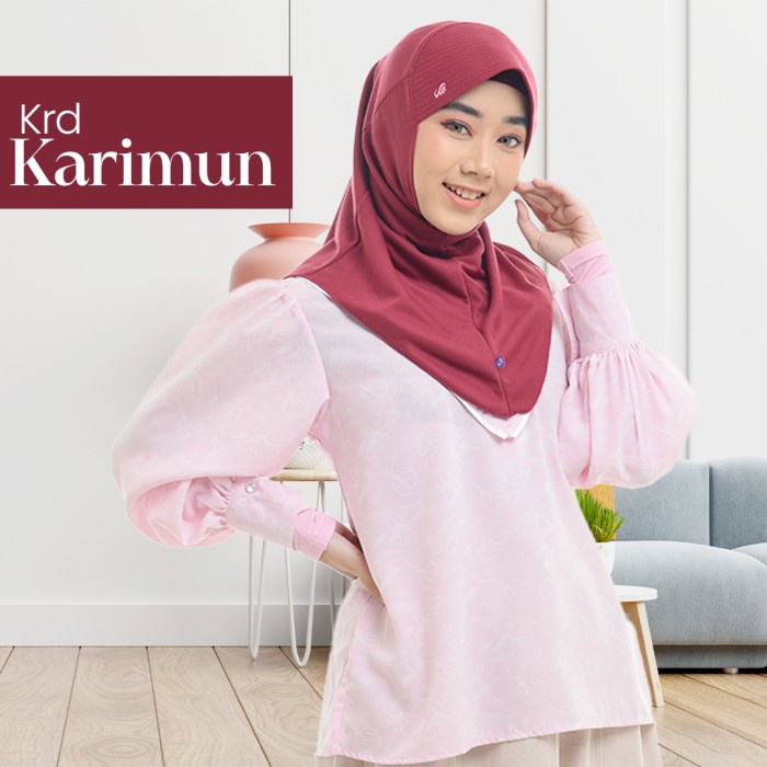 Promo Murah Rabbani - Kerudung Instan Karimun | Jilbab Polos Sekolah - merah maroon