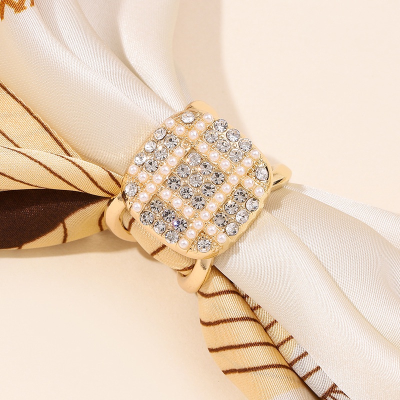 High-end Syal Sutra Gesper Selendang Gesper Cincin Bros Syal Gesper Alloy Rhinestones