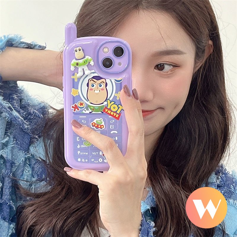 Casing Bentuk Ponsel Kepribadian Retro Kompatibel Untuk iPhone 7Plus XR 13 14 11 12 Pro Max7 8 Plus X XS MAX SE 2020 Lembut Tpu 3D Kartun Toy Story Strawberry Bear Manyo Cover