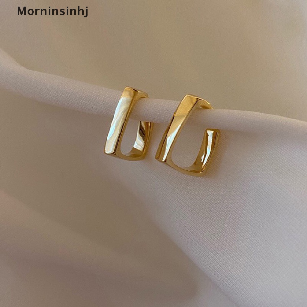 Mornin Baru Fashion Wanita Anti Karat Glossy Stud Earrings Temperamen Wanita Anting Persegi Pesta Hadiah Ulang Tahun Perhiasan id