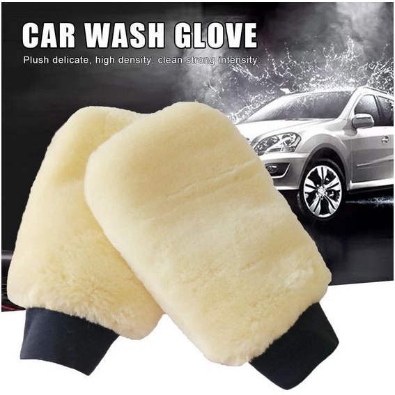 Sarung Tangan Cuci WOOL mobil motor detailing wash mitt microfiber lap halus