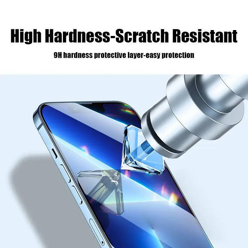 4pcs Full Cover Tempered Glass Untuk Iphone14 13 12 11 Pro MAX Plus Kaca Pelindung Layar Mini Untuk iPhone X XS MAX XR 7 8 6 6S Plus SE 2022 2020 14Plus 13Mini 12Mini Kaca