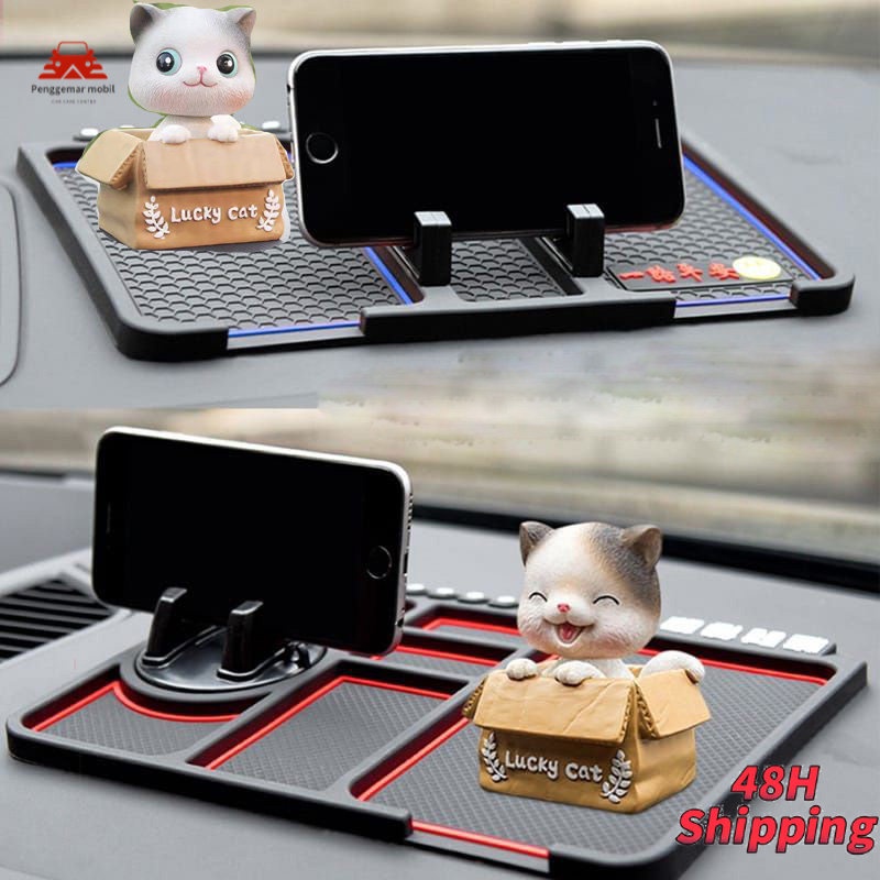 Pajangan Per Dasboard Mobil Hiasan Mobil Bobble Head Action Figure Lucky Cat Termurah/Dashboard Dasbor Mobil Kucing Lucky Cat/Pajangan Mobil Kucing/KUCING KARDUS/dasbor Mobil Kucing Lucky Cat