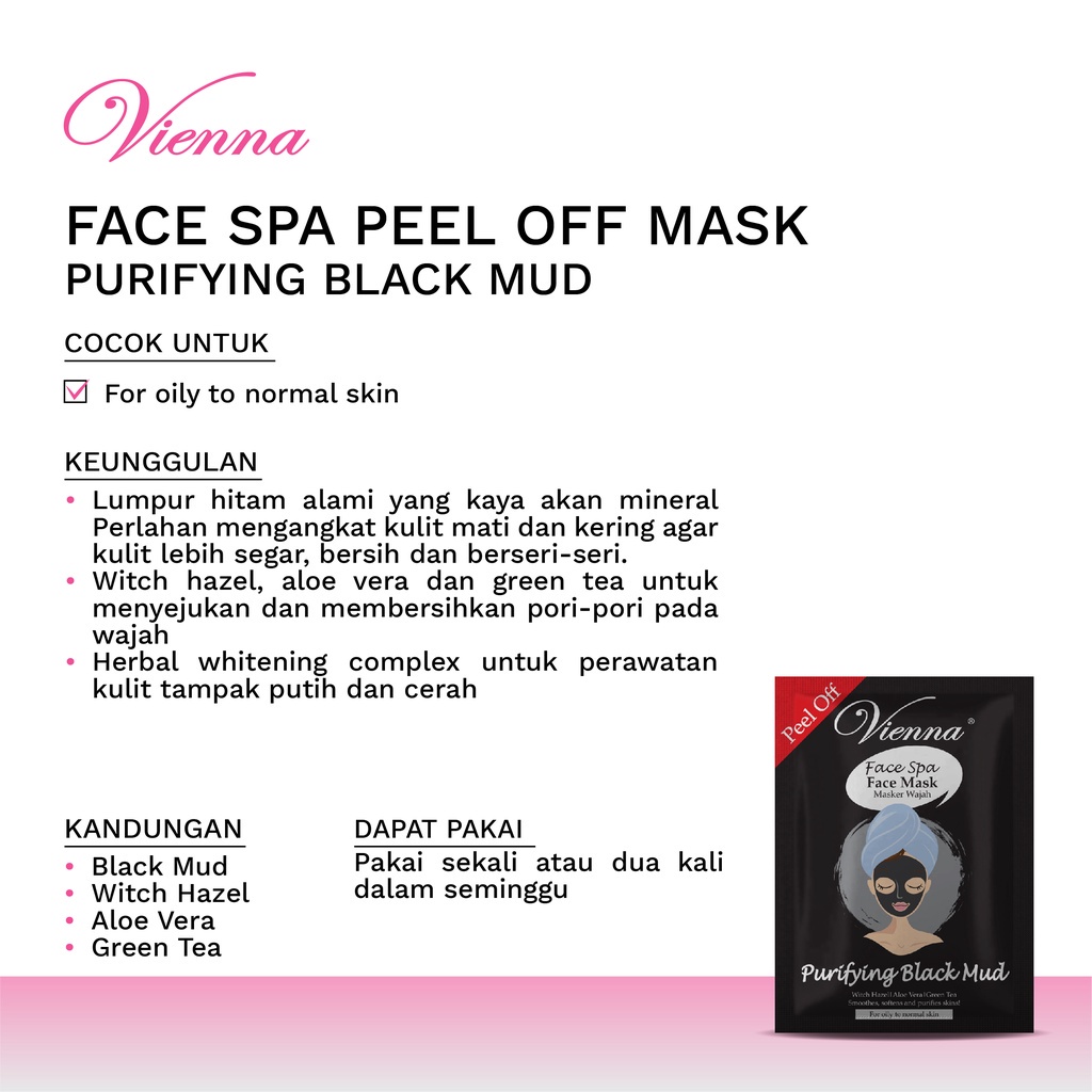 VIENNA FACE MASK PEEL OFF PURIFYING BLACK MUD 15ML