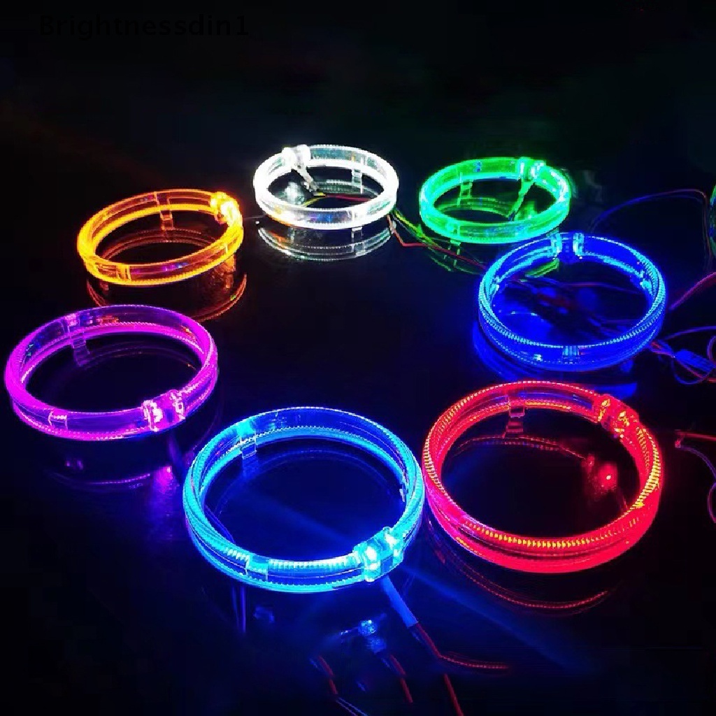 [Brightnessdin1] 1pc Multi Warna Angel Eye Circle Ring LED Headlight Fog Lamp Lensa Cahaya Ganda Butik