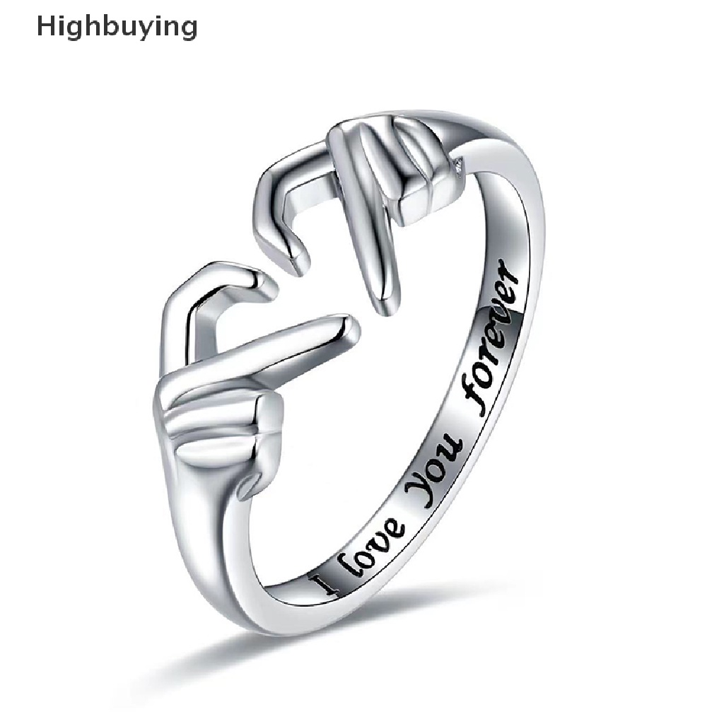 Hbid Cincin Pasangan Hati Tangan Ganda Cinta Hati Adjustable Persahabatan Janji Perhiasan Valene Hadiah Untuk Wanita Teman Gadis Adjustable Perhiasan Glory