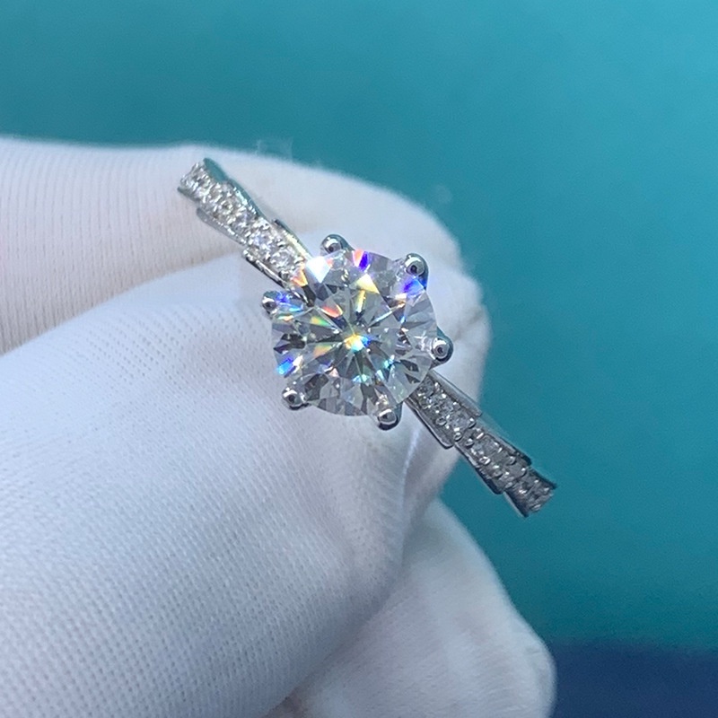 Goldkingdom Aksesoris Perhiasan Fashion Ready Stock Desain Kreatif Ular Mosan Batu Cincin Dengan Delapan Hati Dan Delapan Panah Dan Berlian Karbon Tinggi Pembukaan Cincin Perempuan