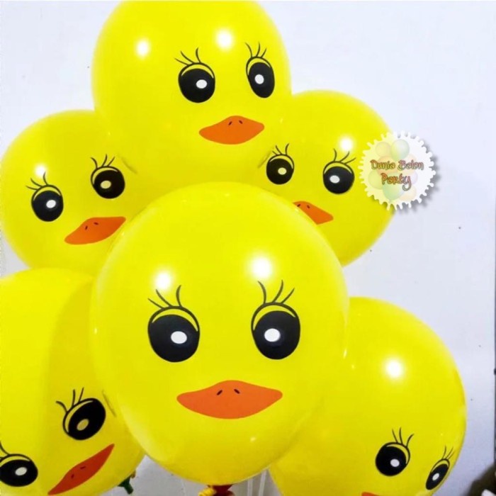 Balon Latex Motif Bebek / Balon Karet Motif Bebek / Balon Duck ( 10pcs )