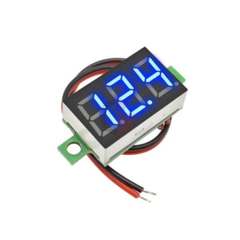 VOLTMETER MINI MERAH BIRU HIJAU DIGITAL VOLT METER DC INDIKATOR AKI 0.36 INCH