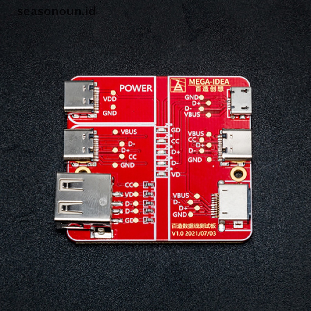 Seasonoun MEGA-IDEA Data Line Conuity Detection Board Fixture Untuk IPHONE/Type-c/Android Quick Cable Test Data Flex Conuity Detection.