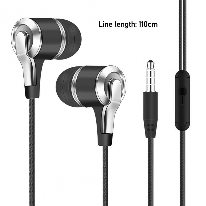 H8 Earphone Kabel In-ear Bass Kuat Kawat Kontrol 3.5mm Sport Earbuds Headset Gaming Untuk Ponsel