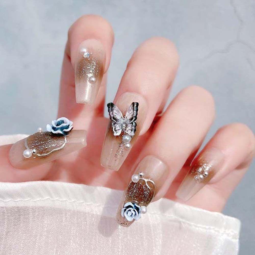 Mxbeauty Bunga Hiasan Kuku Wanita Campuran Pesona Kuku Camelia Manicure Aksesoris Nail Art Jewelry Bow Nail Decorations Nail Chains