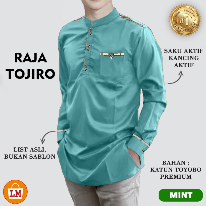RAJA2 - BAJU KOKO KEMEJA KURTA QURTA PRIA MUSLIM KATUN TOYOBO PREMIUM LENGAN TANGAN PANJANG WARNA PO