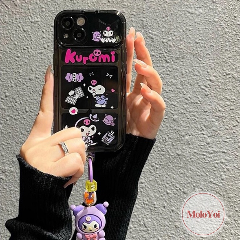 IPHONE Kartun Yang Indah Kalomi Kreatif Flip Make Up Mirror Case Kompatibel Untuk Iphone14 13 12 11 Pro MAX 11 XR 7 8 14 Plus X XS MAX SE 2020 Shockproof Soft TPU Phone Back Cover Case