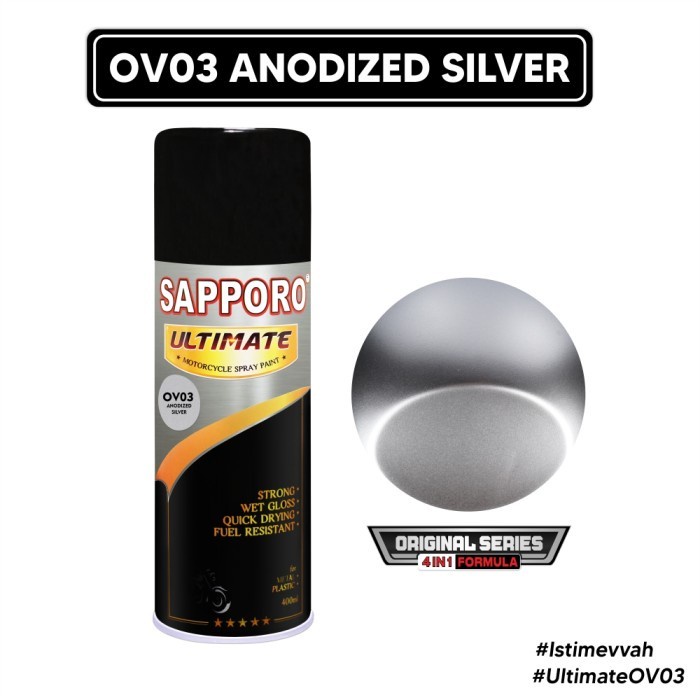 Sapporo Ultimate OV03 Anodized Silver Series 4in1 Cat Semprot Aerosol