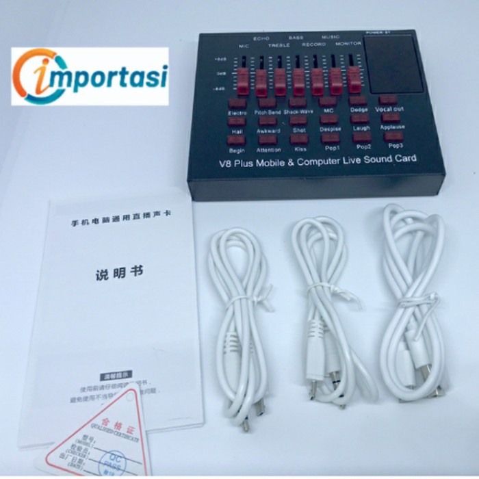 TAFFSTUDIO V8 Plus Soundcard Bluetooth Audio USB Live Broadcast
