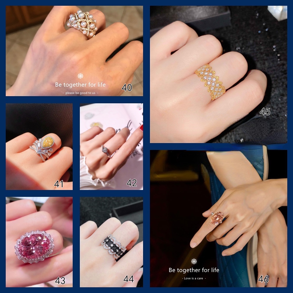 Goldkingdom Fashion Perhiasan Aksesoris Ready Stock Musim Panas Cahaya Mewah Niche Gadis Manis Lucu Busur Sayap Berlian Bertatahkan Cincin Perempuan Yang Dapat Disesuaikan