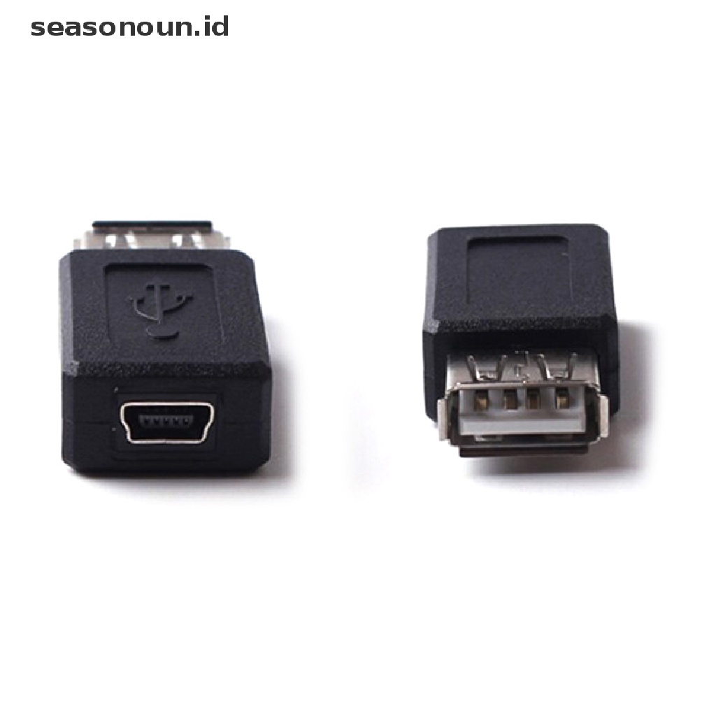 Seasonoun Desain Sederhana Baru USB 2.0 Female to Mini USB Female Converter Adapter Plug.