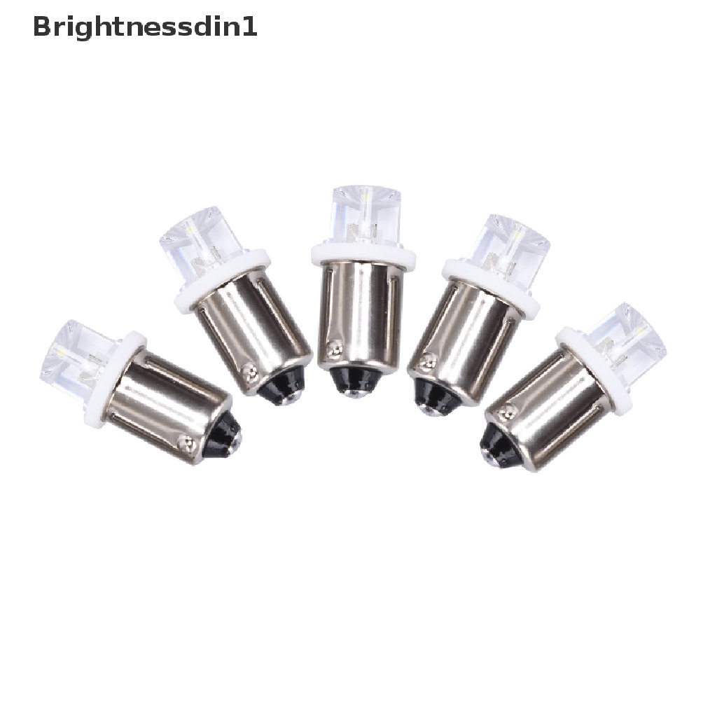 [Brightnessdin1] 5pcs BA9S LED Indikator Bohlam Plat Lampu Instrumen Bohlam Detektor Lampu Butik