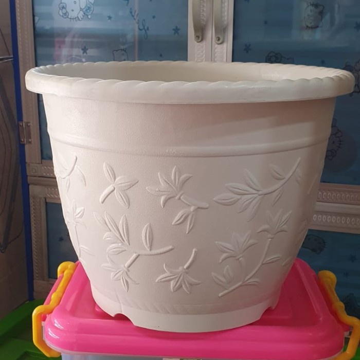 pot bunga 830 GM putih / pot putih 830 GM
