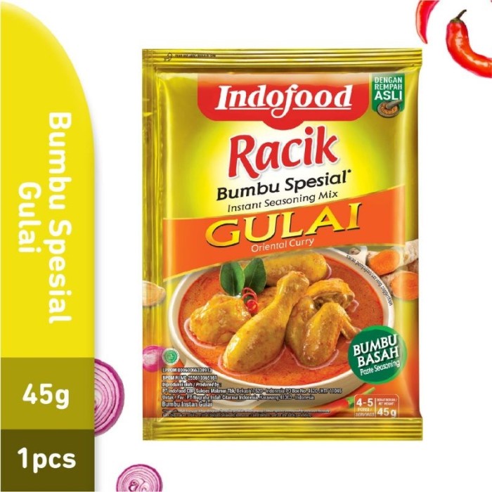 

INDOFOOD Bumbu Instant GULAI 45gr / Bumbu Siap Saji / Bumbu Instant
