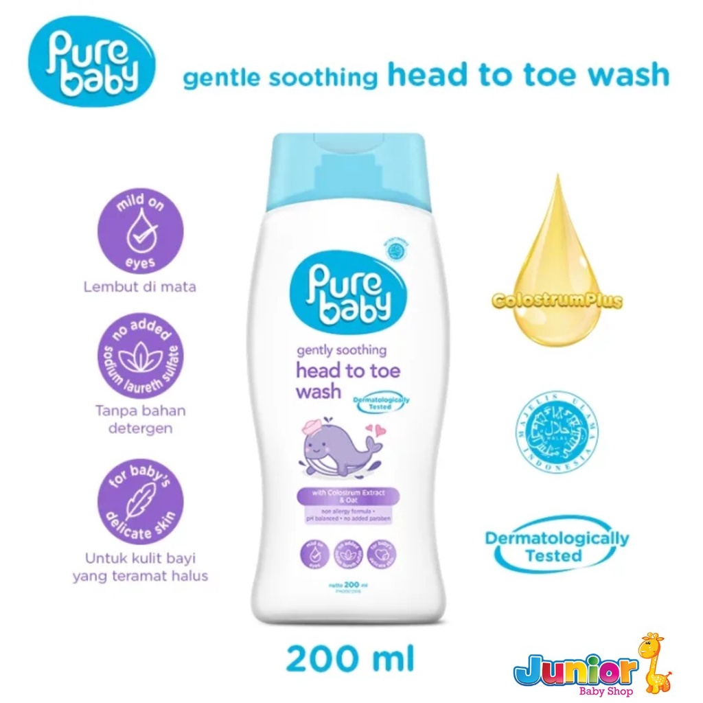 Pure Baby Gently Soothing Head To Toe Wash 200ml