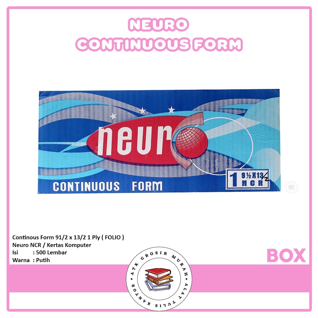 

NEURO - Continous Form 1 Ply 9 1/2 x 13/2 Folio NCR - Box