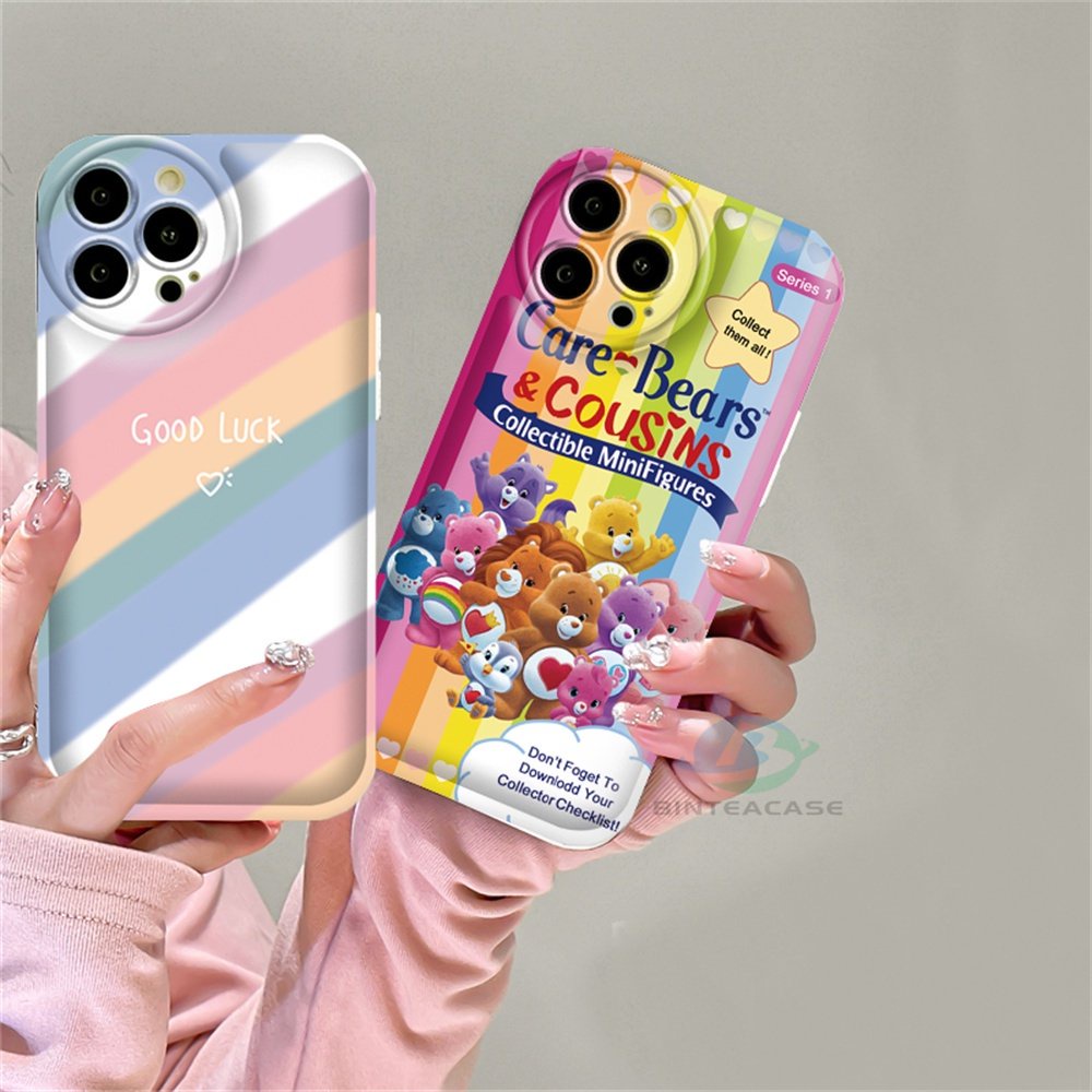 Realme 10 C15 C12 C25S C11 C20 Realme5 5i 6i C3 8i C21Y C25Y Rainbows and Care Bears Silikon Airbag Case Binteacase