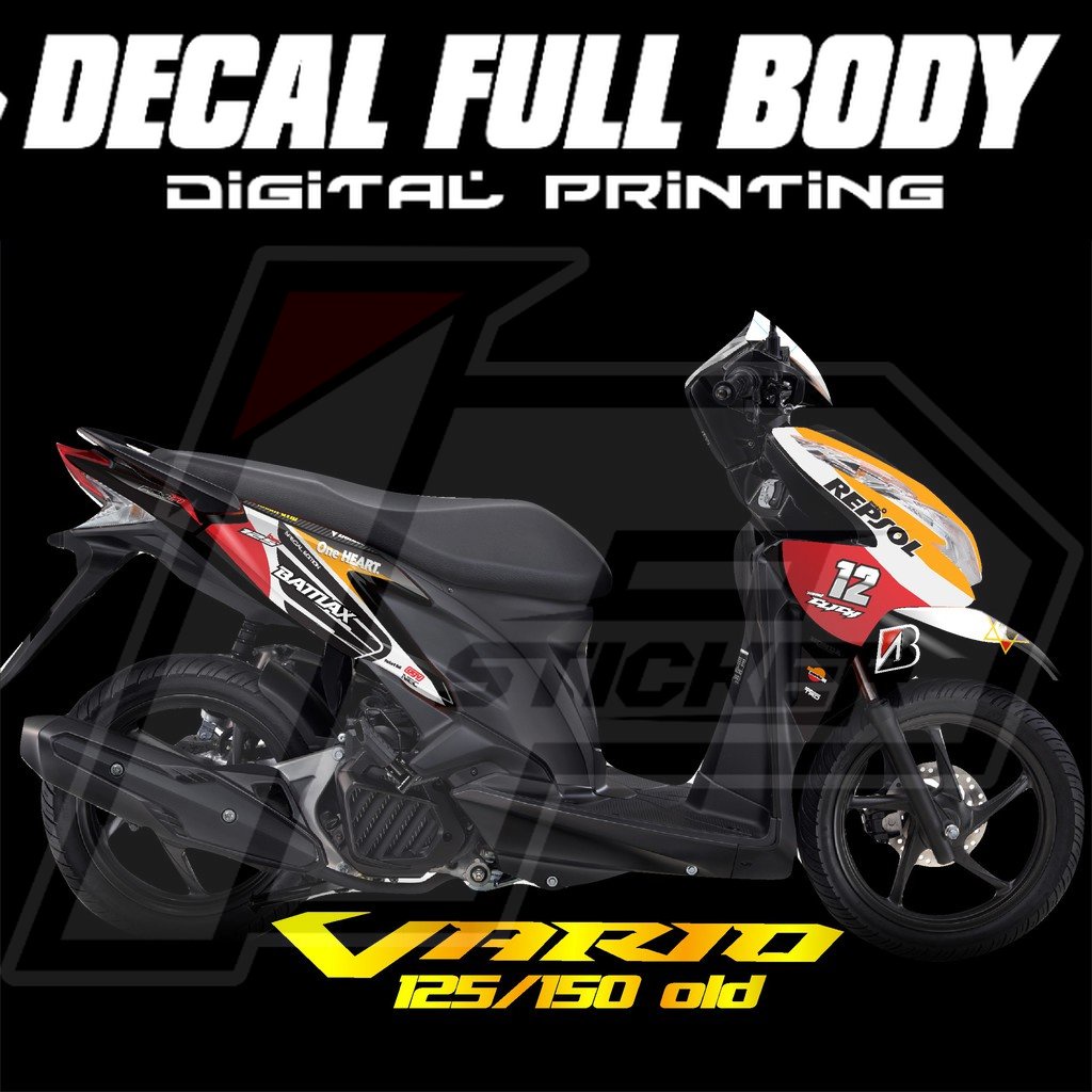 Variasi Stiker Decal Vario 125-150 Old Full body Full modif HN 12