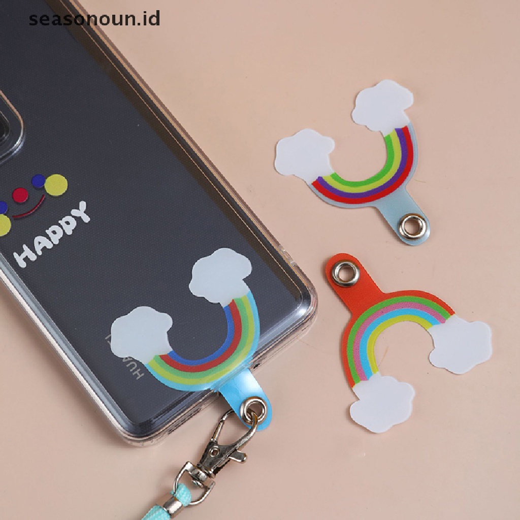 Seasonoun Phone Lanyard Strap Patch Gasket Untuk Ponsel Sling Tether Cloth Card Pengganti Cincin Logam Klip Snap Hang Cord Tabs.