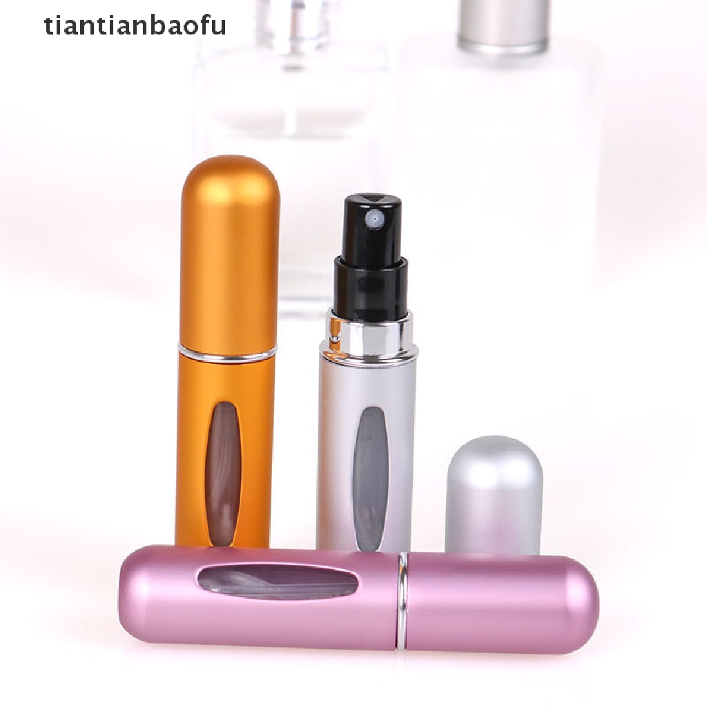 [tiantianbaofu] 5ml Traveling Wadah Cairan Portable Untuk Kosmetik Pompa Aluminium Logam Mini Botol Kosong Isi Ulang Butik