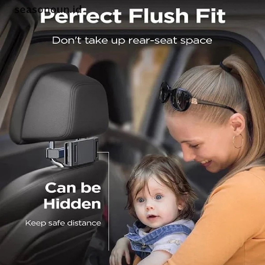 Seasonoun Car Headrest Tablet Mount Holder Stand Sandaran Kepala Jok Mobil New.