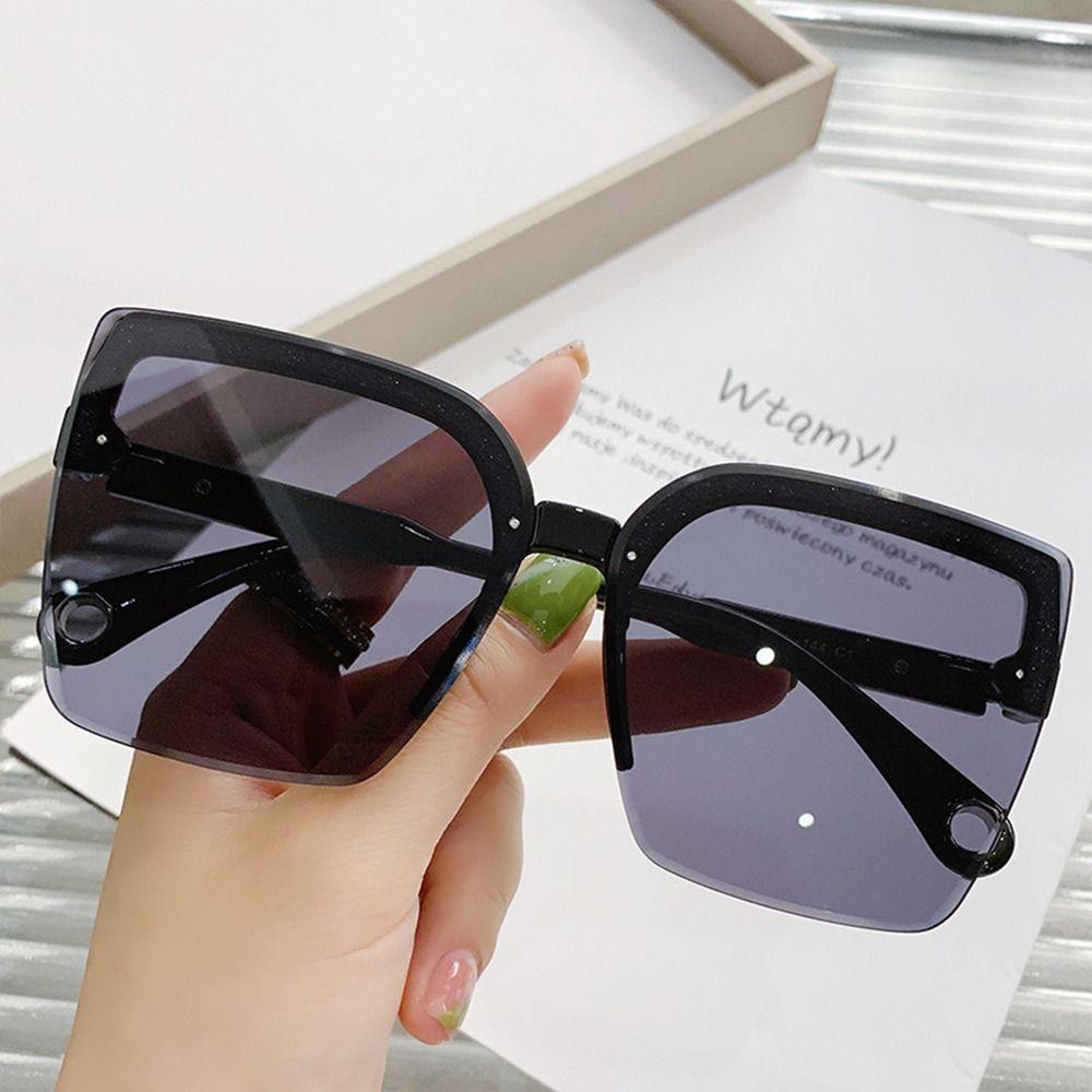 R-flower Oversized Sunglasses Vintage Desain Mewah Eyewear Square