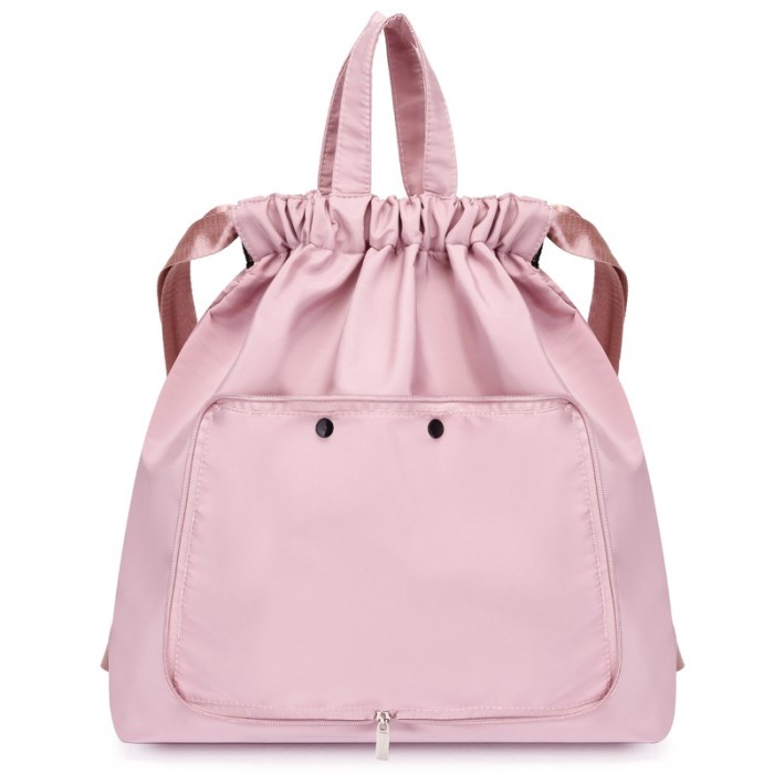 Tas Ransel Nylon Dua Arah dengan Tali Serut yang bisa dilipat